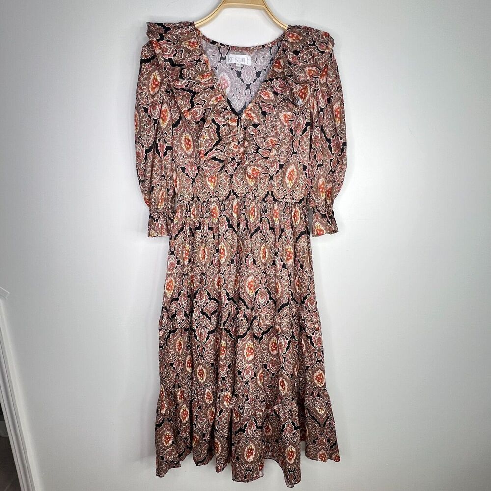Anthropologie Kristinit Floral Maxi Dress Size Small Tiered - Picture 5 of 13